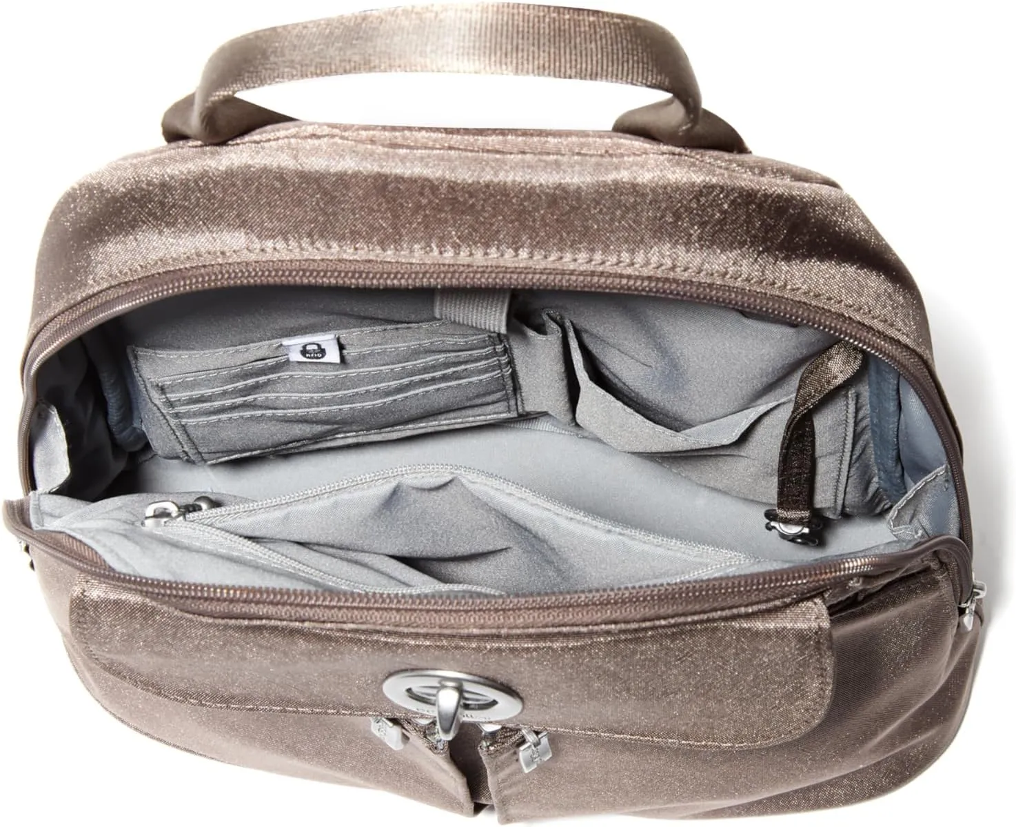 Baggallini Naples Convertible Small Daypack Sling Crossbody, Portobello Shimmer