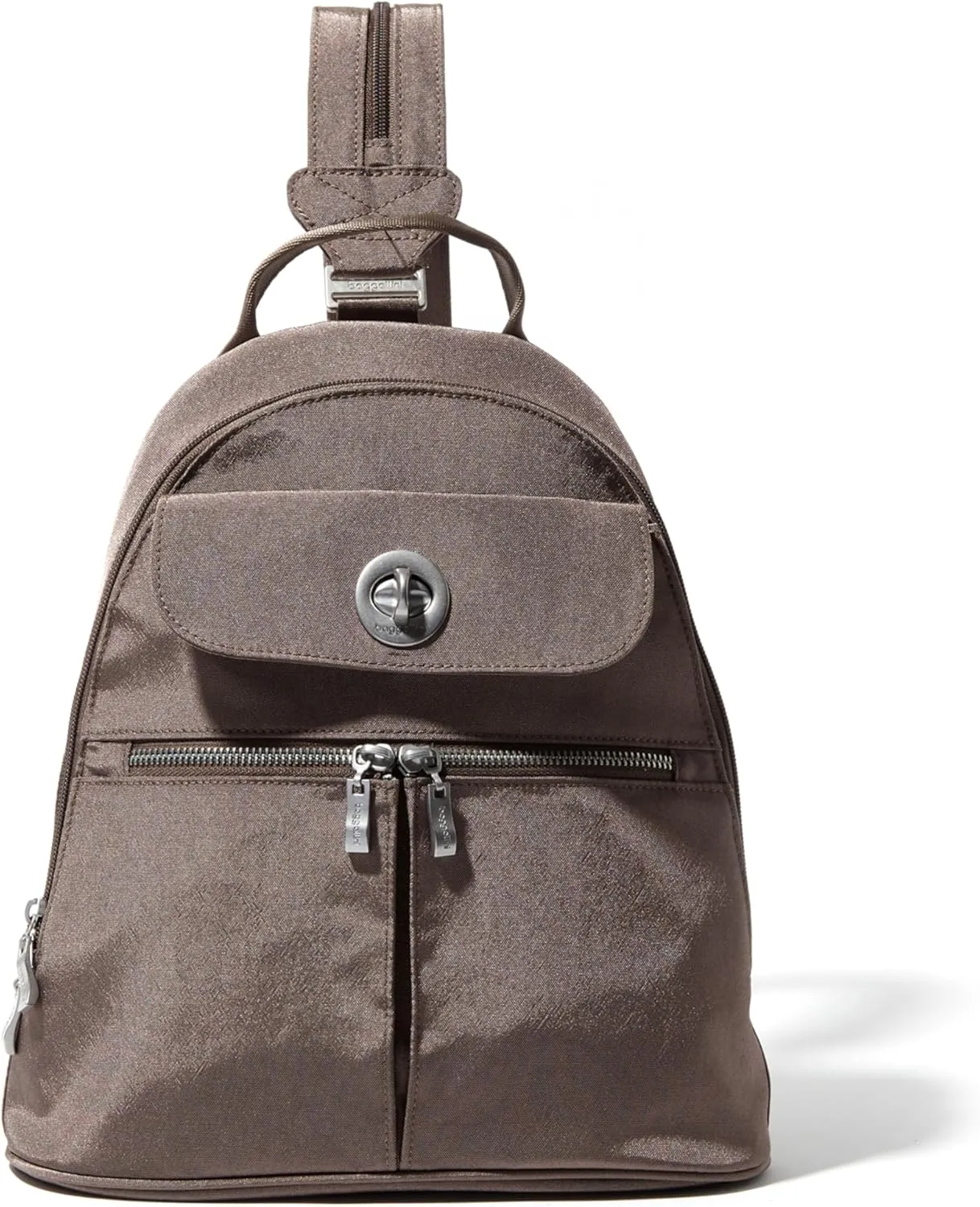 Baggallini Naples Convertible Small Daypack Sling Crossbody, Portobello Shimmer
