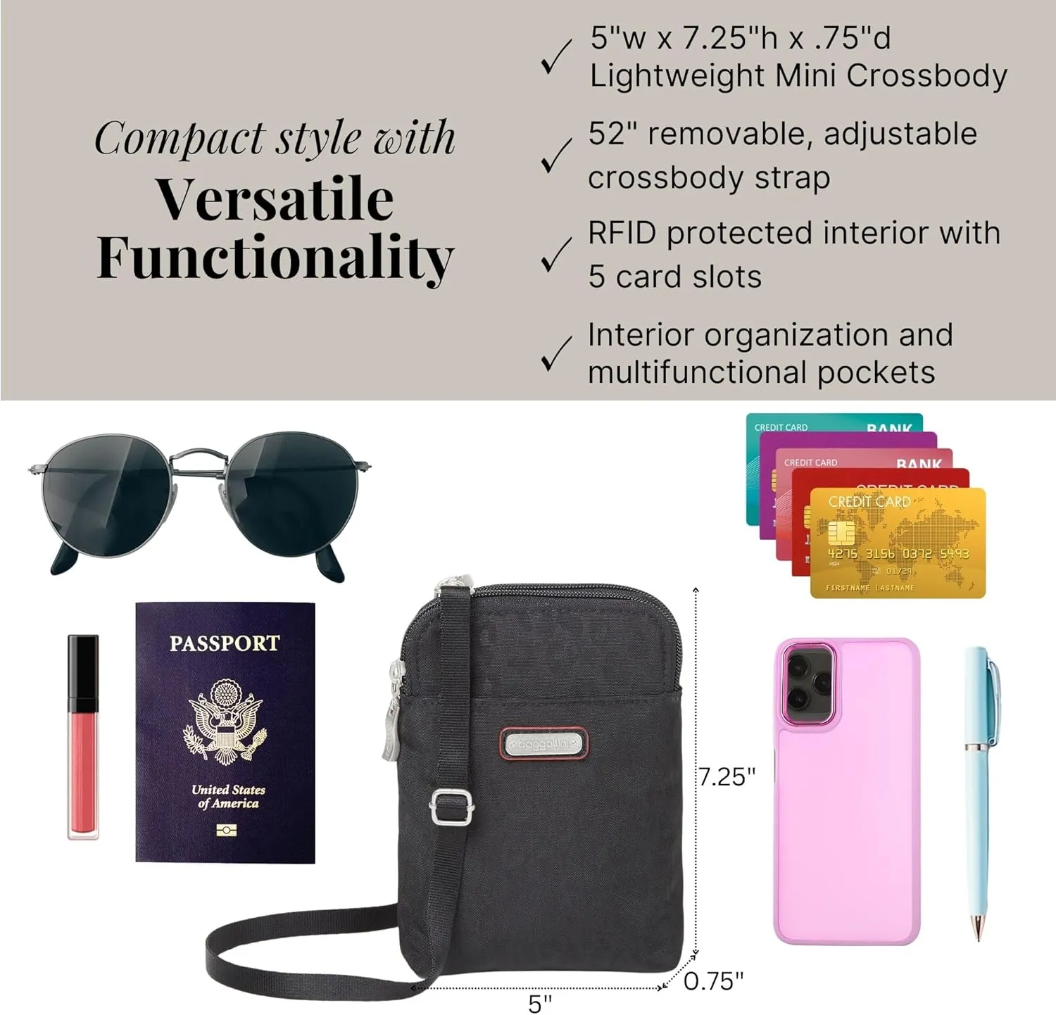 Baggallini Take Two Bryant RFID Crossbody Bag