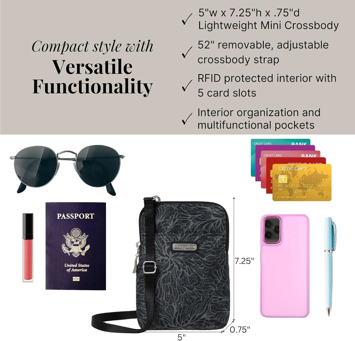 Baggallini Take Two Bryant RFID Crossbody Bag