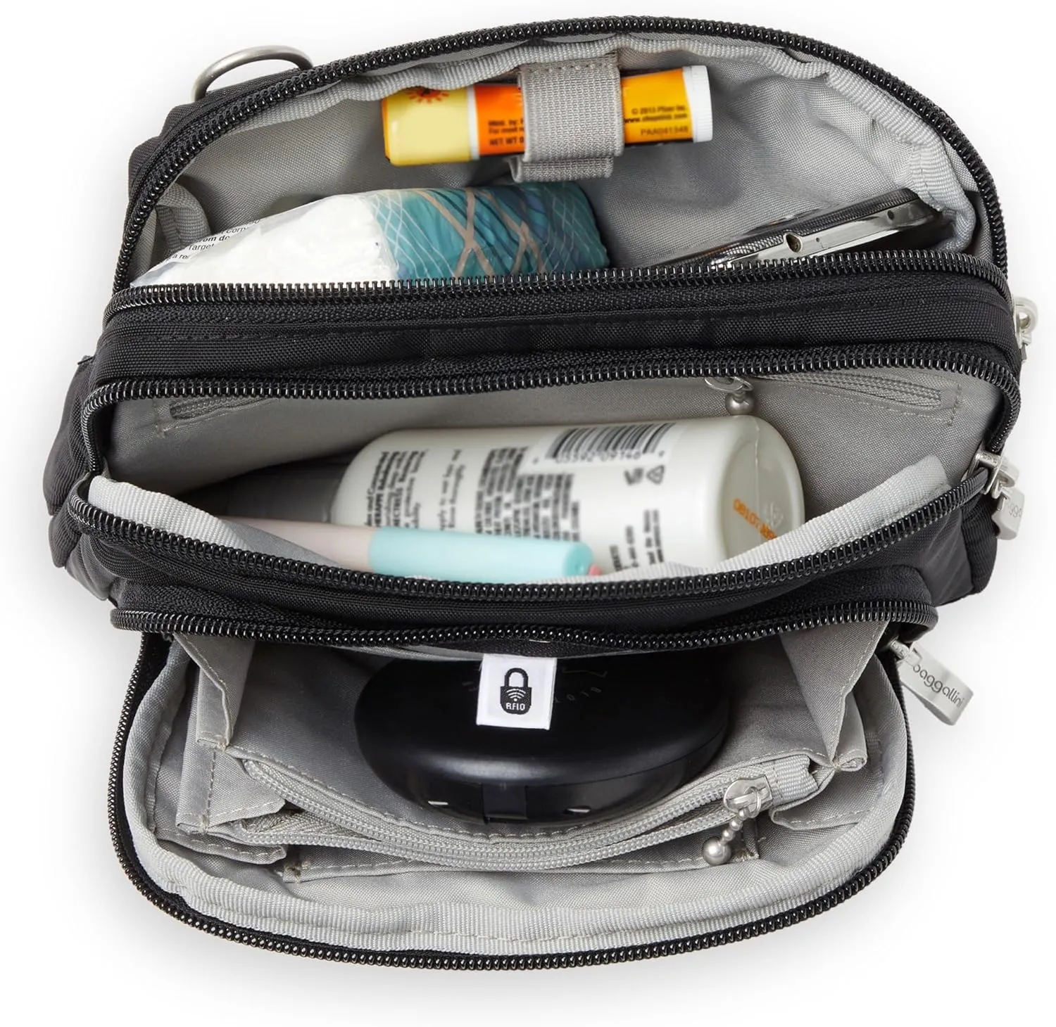 Baggallini Women Triple Zip Bag with Wallet