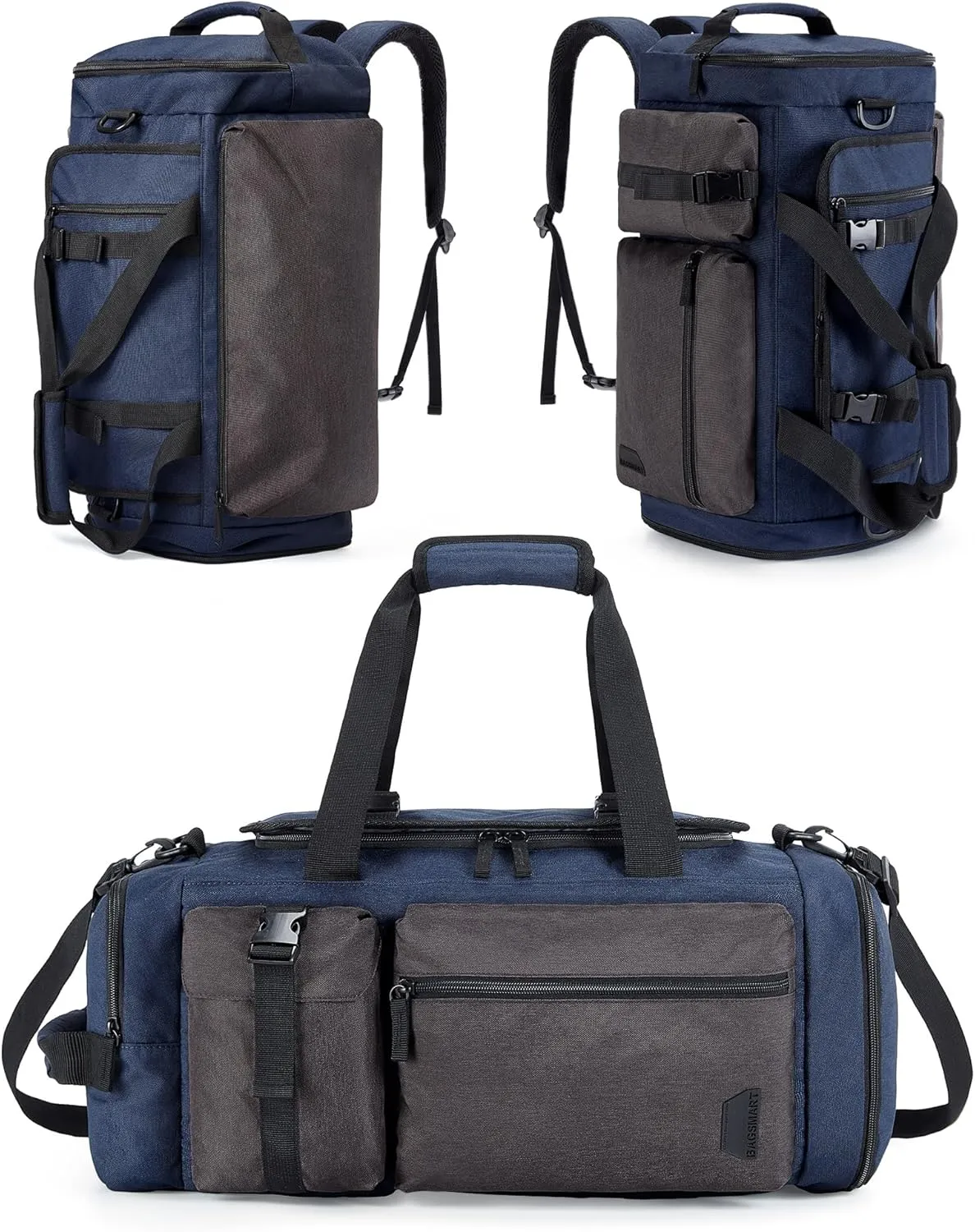 BAGSMART Gym Bag for Men, Sports Duffel Bags for Traveling, Weekender Overnight Bag with Shoe Laptop Compartment, Carry on Backpack for Airplanes-Blue