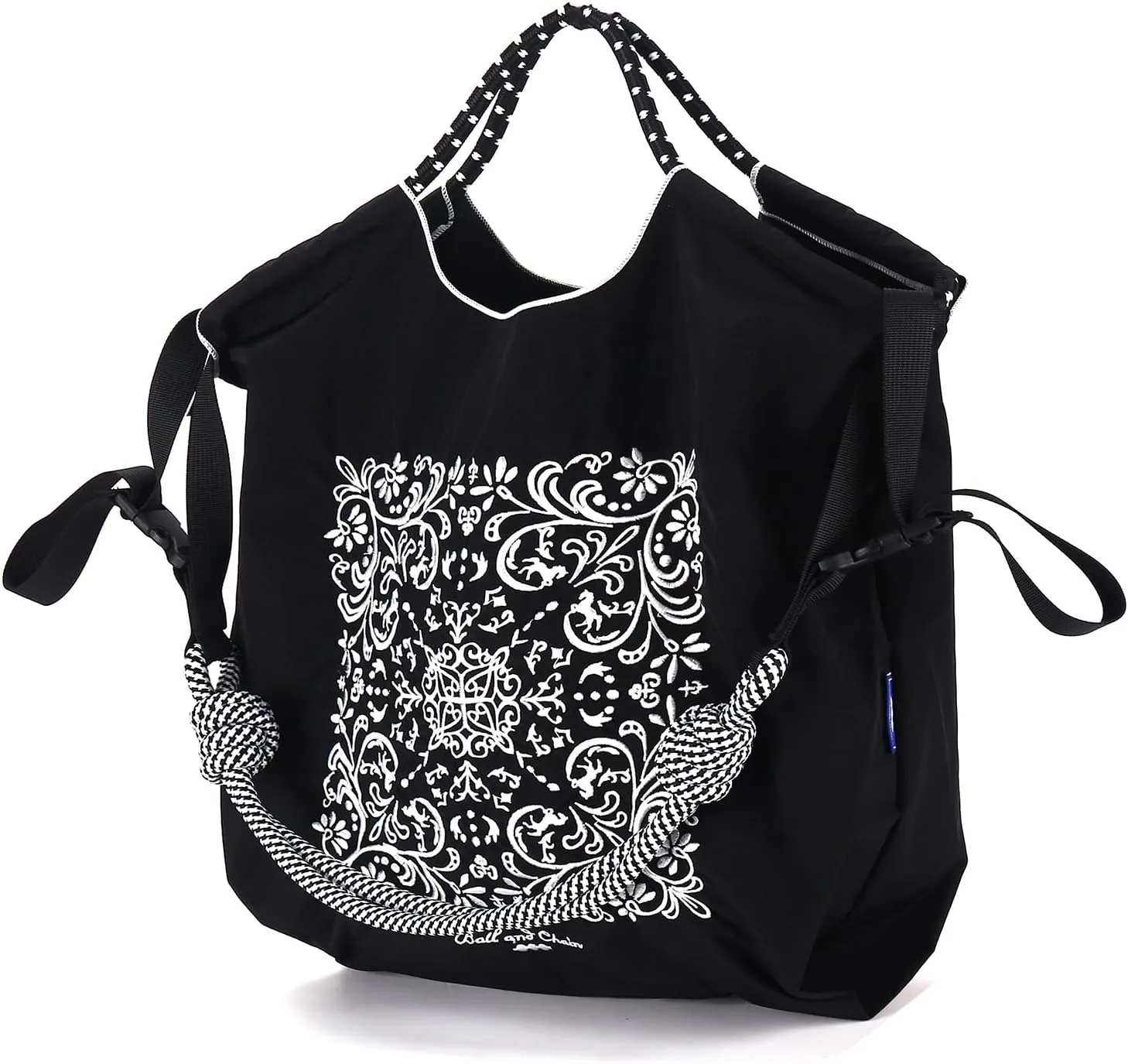 Ball&Chain Embroidery Tote Bag Women Work Bags Crossbody Bag Purse for Women Travel Bags Handbags Everyday Bag