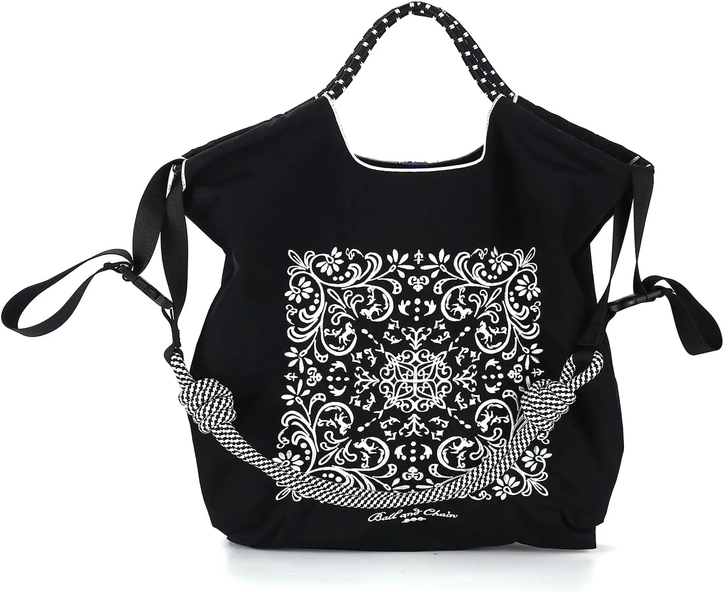 Ball&Chain Embroidery Tote Bag Women Work Bags Crossbody Bag Purse for Women Travel Bags Handbags Everyday Bag