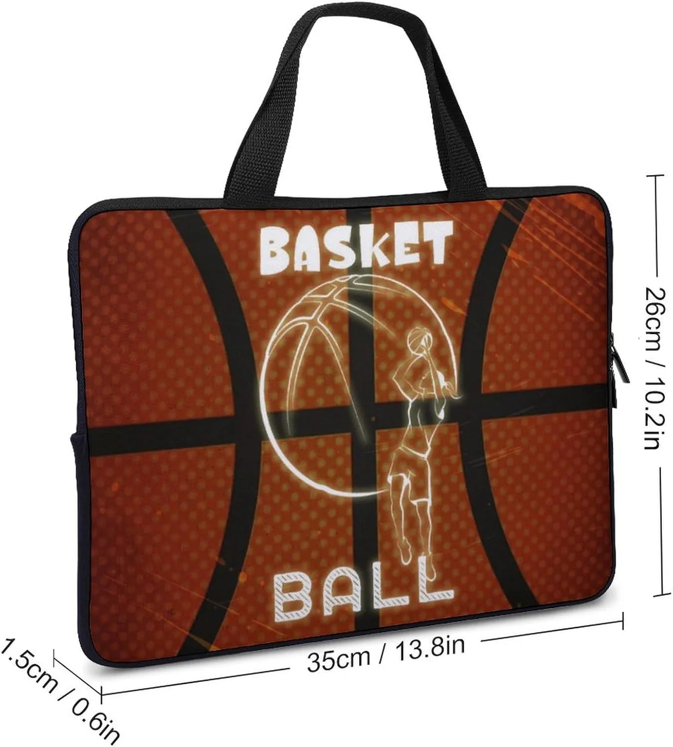 Basketball Retro Laptop Bag Laptop Case Computer Messenger Bag with Adjustable Shoulder Strap