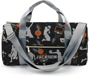 Basketball Sport Pattern Personalized Duffel Bags Customized Multi-Function Travel Bag Gym Sports Bag Dance Ballet Overnight Carry On Weekend Bag