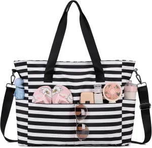 Beach Bags for Women, Large Waterproof Sandproof Swim Pool Bag with Dry Wet Seperated Pocket Utility Tote Bag