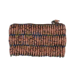 Bead Coin Purse by Outreach Uganda - Cocoa Brown Beaded Change Purse - Travel Pouch Handmade by Ugandan Women - Eco-conscious Fashion Accessory