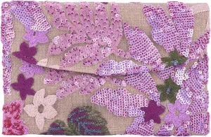 Beaded Purse Women's Floral Embroidery Sequin Purses Sparkly Flower Purse Evening Clutch for Formal Wedding