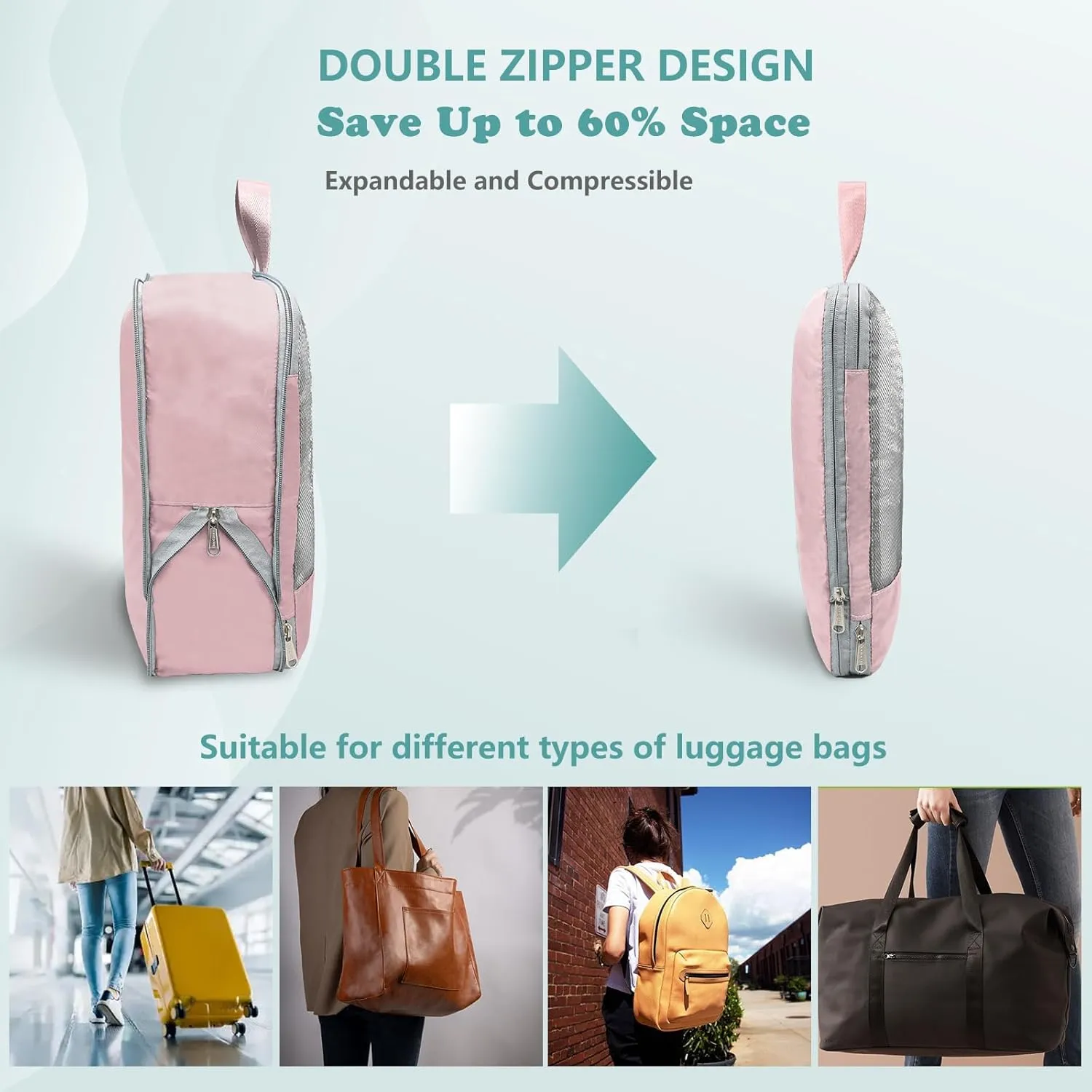 BeeGreen Packing Cubes for Travel, Travel Must Have for Women Men, Travel Accessories for Suitcase Backpack, Packing Luggage Organizers with Shoe Bag