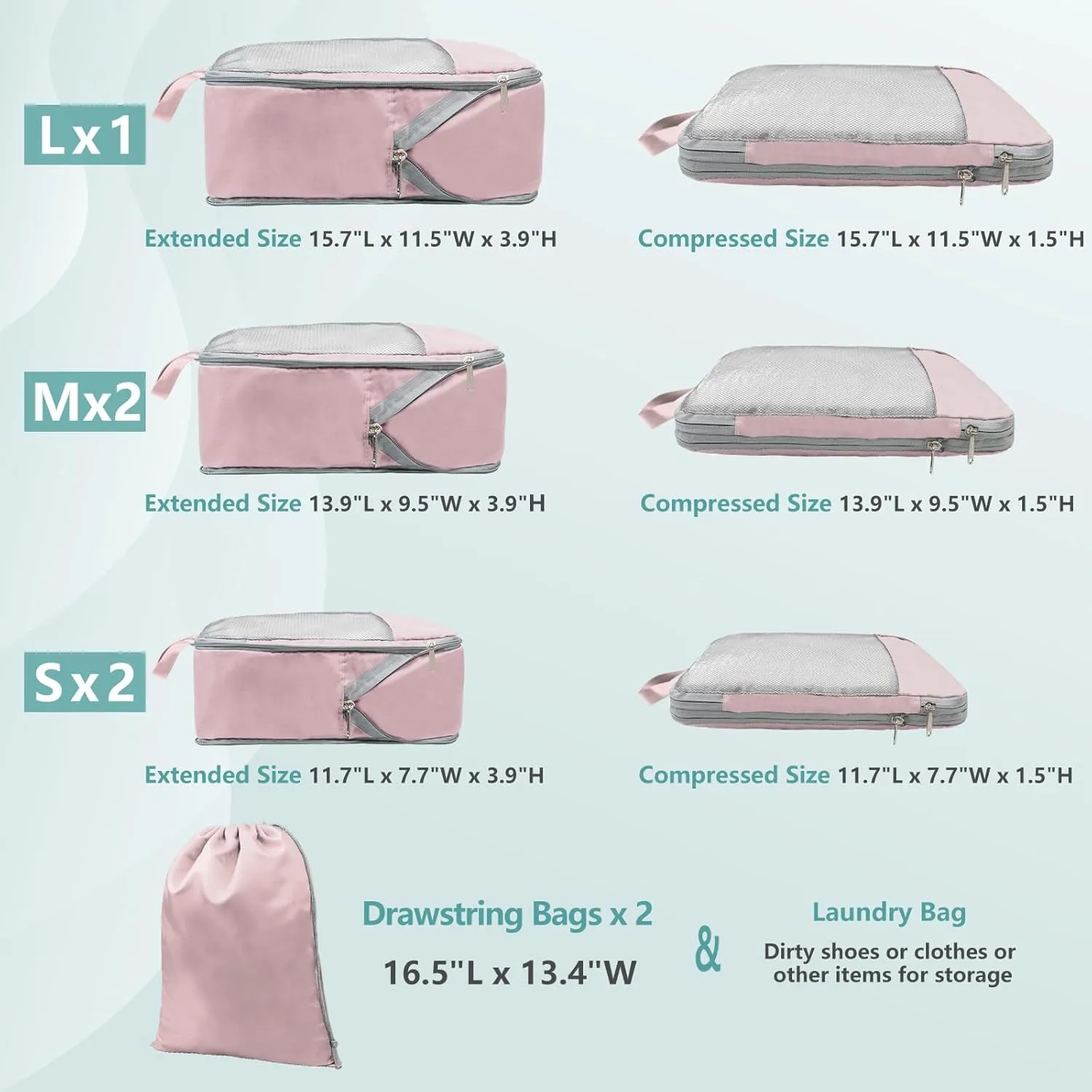 BeeGreen Packing Cubes for Travel, Travel Must Have for Women Men, Travel Accessories for Suitcase Backpack, Packing Luggage Organizers with Shoe Bag