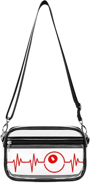 Billiards Heart Beat Clear Purse Messenger Bag Crossbody Bags with Adjustable Shoulder Strap Front Pocket
