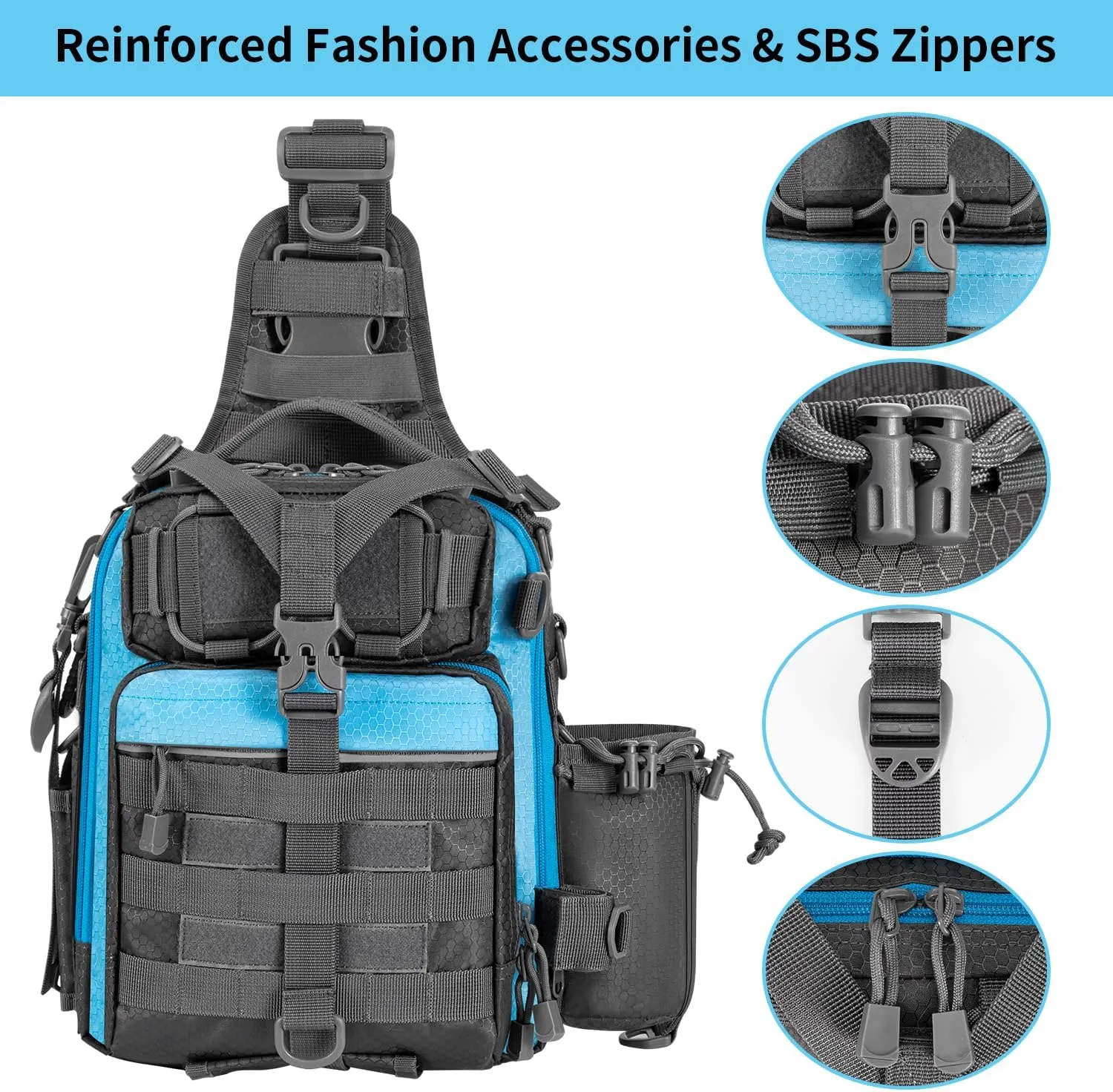 BLISSWILL Outdoor Tackle Bag - Large Water-Resistant Fishing Backpack
