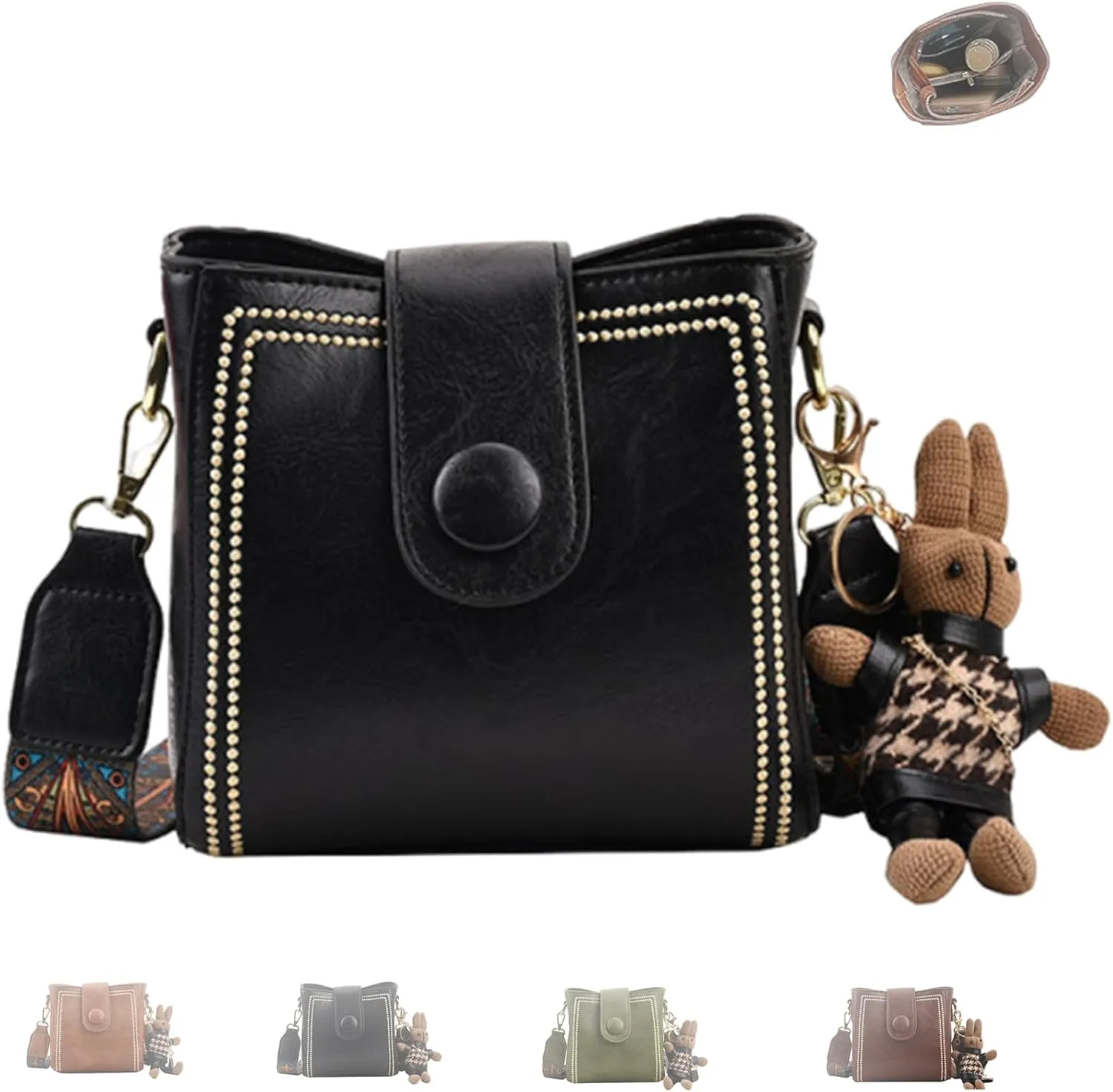 Bootara Bucket Bag, Adjustable Wide Shoulder Strap, Women'S Mini Crossbody Bucket Bag, Suitable for Shopping