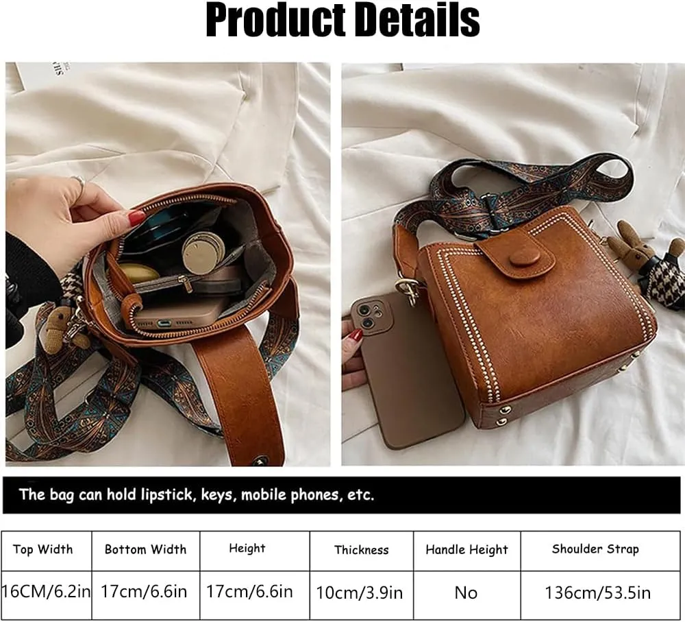 Bootara Bucket Bag, Adjustable Wide Shoulder Strap, Women'S Mini Crossbody Bucket Bag, Suitable for Shopping