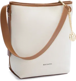 BOSTANTEN Bucket Bag Purses for Women Trendy Shoulder Bag Canvas Handbag with Adjustable Strap