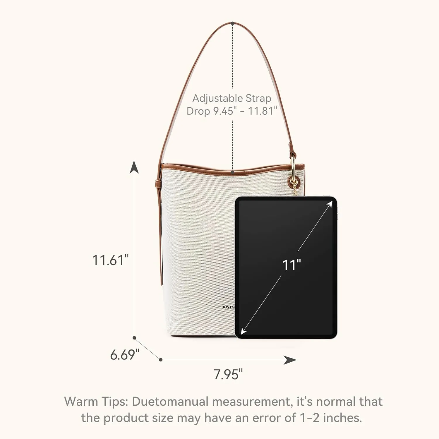 BOSTANTEN Bucket Bag Purses for Women Trendy Shoulder Bag Canvas Handbag with Adjustable Strap