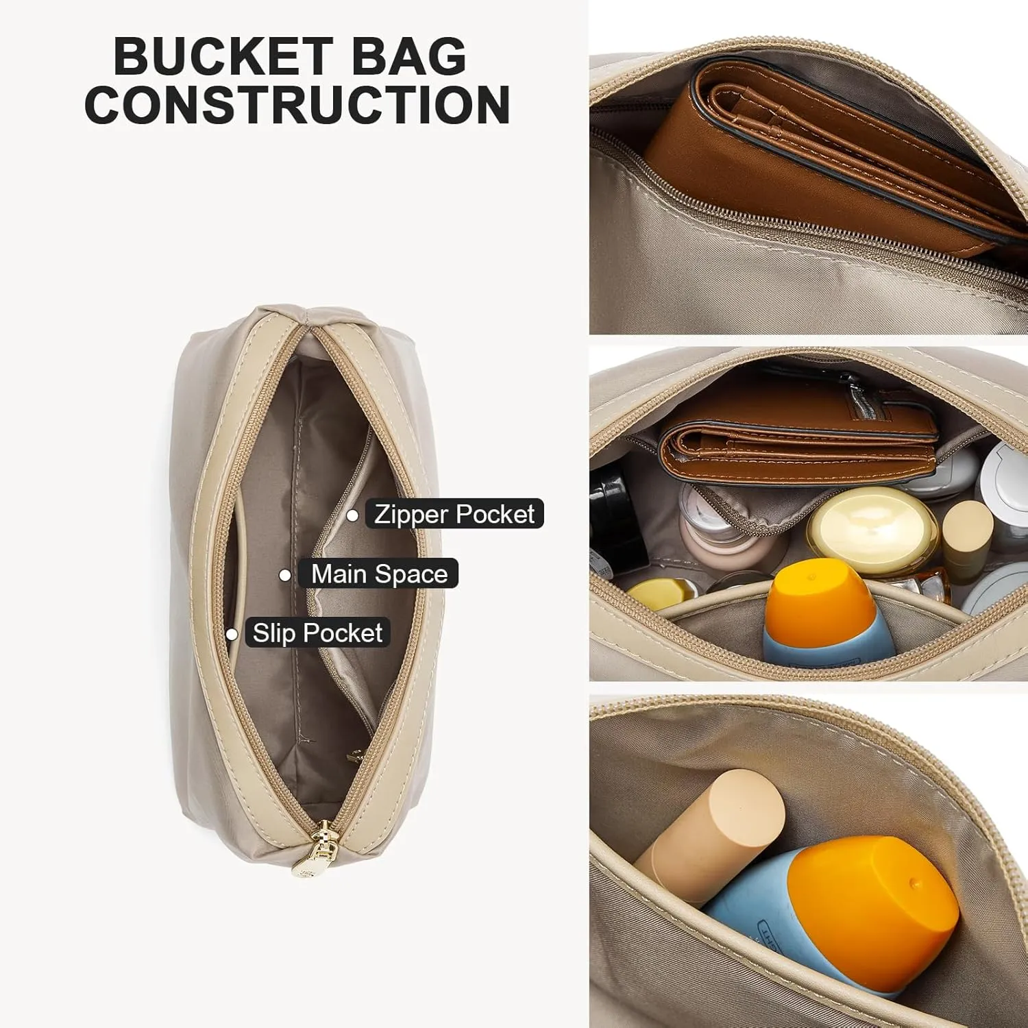 BOSTANTEN Bucket Bag Vegan Leather Shoulder Purses for Women Trendy Adjustable Strap
