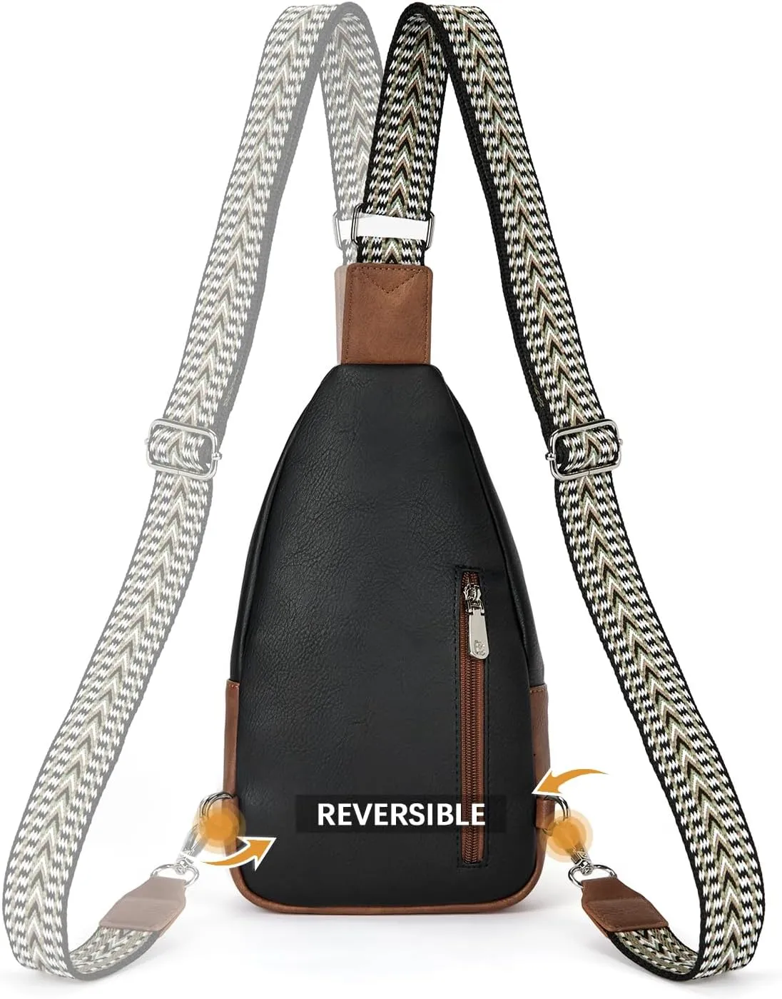 BOSTANTEN Sling Bag Cross Body Bag Trendy Leather Crossbody Purse Chest Bag with Adjustable Guitar Strap for Travel