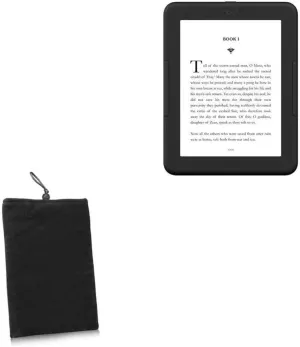 BoxWave Case Compatible with Barnes & Noble Nook GlowLight 4 - Velvet Pouch, Soft Velour Fabric Bag Sleeve with Drawstring - Jet Black