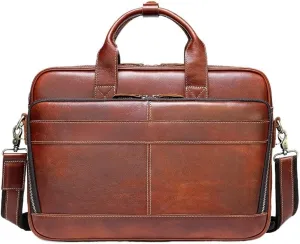 Briefcase Men's Laptop Bag Retro Casual Messenger Bag Office Workplace(Style 2)