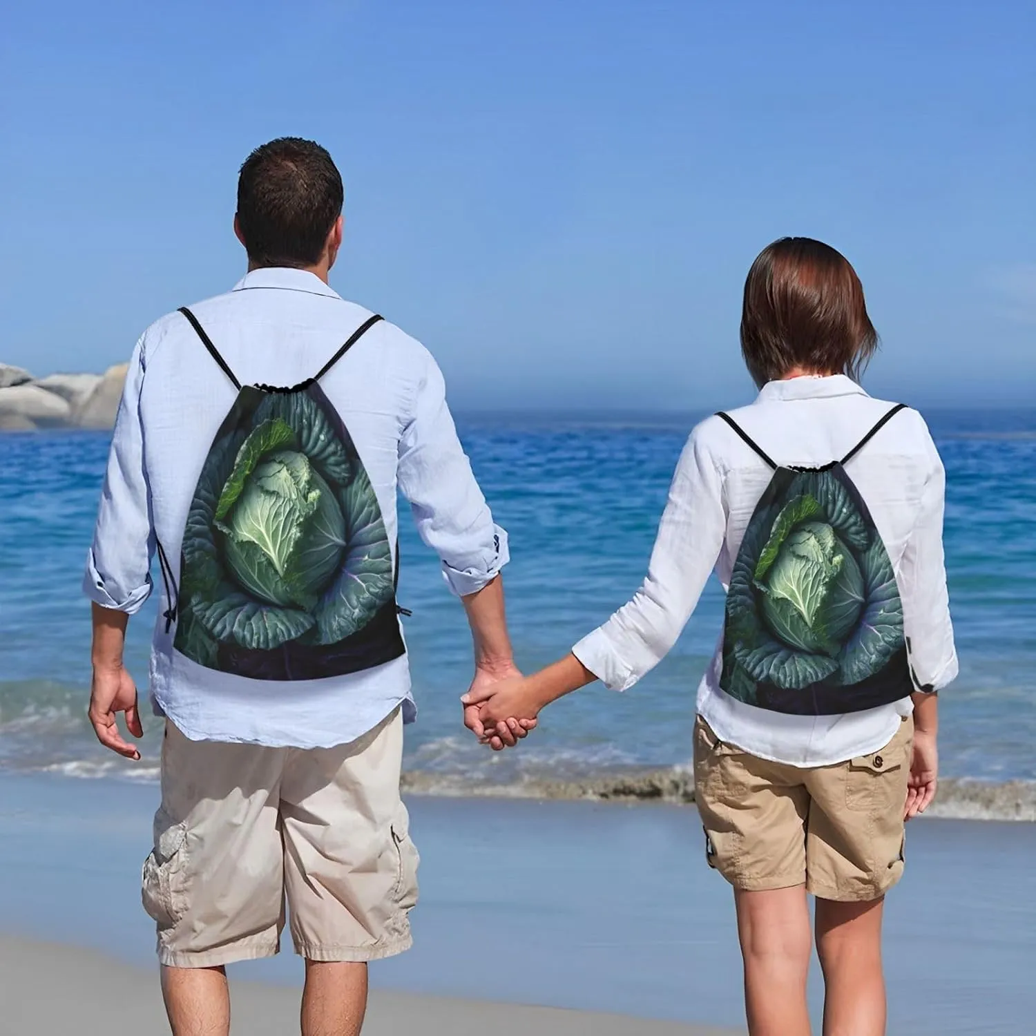Bright Cabbage Drawstring Backpack for Men Women Sports Sackpack Waterproof Gym Sack Draw String Cinch Bags Medium