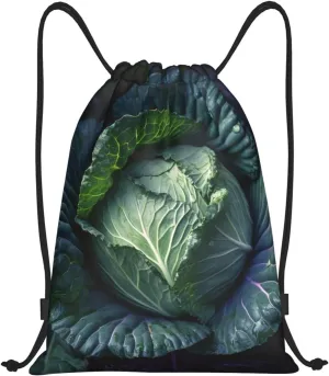 Bright Cabbage Drawstring Backpack for Men Women Sports Sackpack Waterproof Gym Sack Draw String Cinch Bags Medium