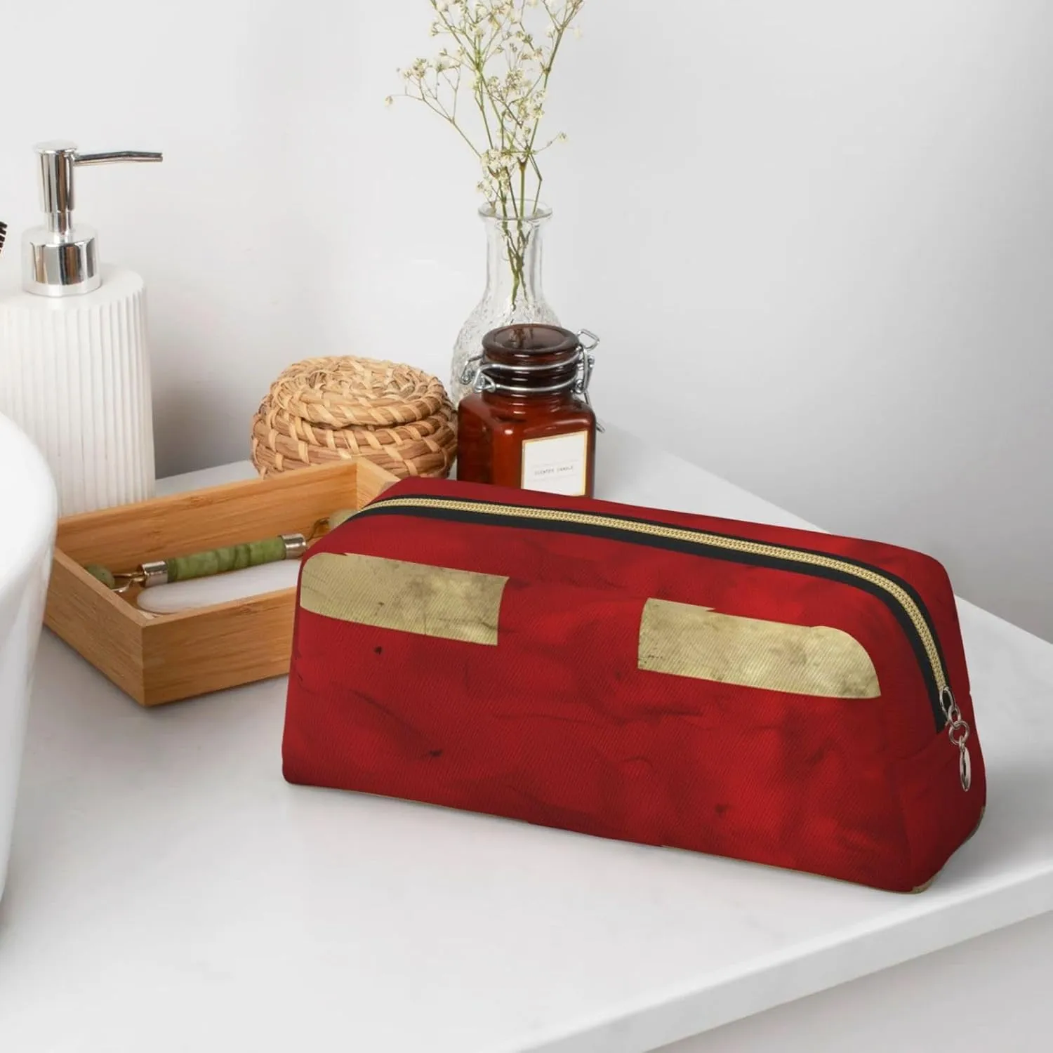 British Flag Makeup Bag Travel Toiletry Bag Big Pencil Bags for Women Men Leather Zipper Coin Pouch Purse