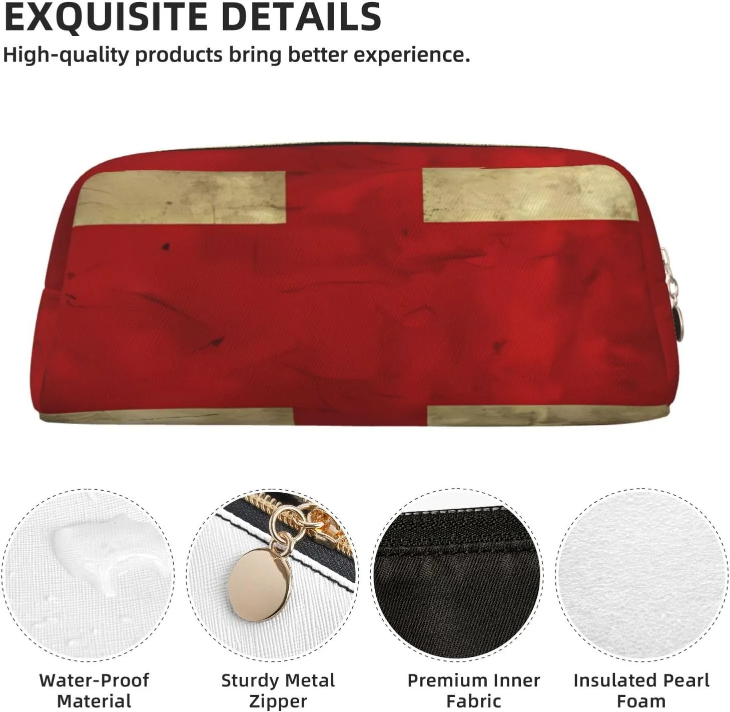 British Flag Makeup Bag Travel Toiletry Bag Big Pencil Bags for Women Men Leather Zipper Coin Pouch Purse