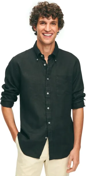 Brooks Brothers Men's Irish Linen Long Sleeve Sport Shirt