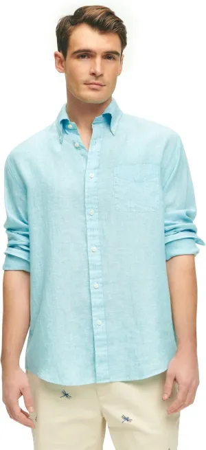 Brooks Brothers Men's Irish Linen Long Sleeve Sport Shirt