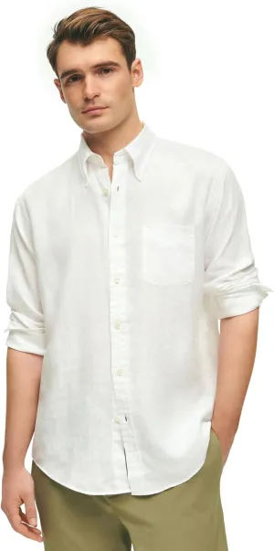 Brooks Brothers Men's Irish Linen Long Sleeve Sport Shirt