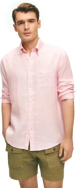 Brooks Brothers Men's Irish Linen Long Sleeve Sport Shirt