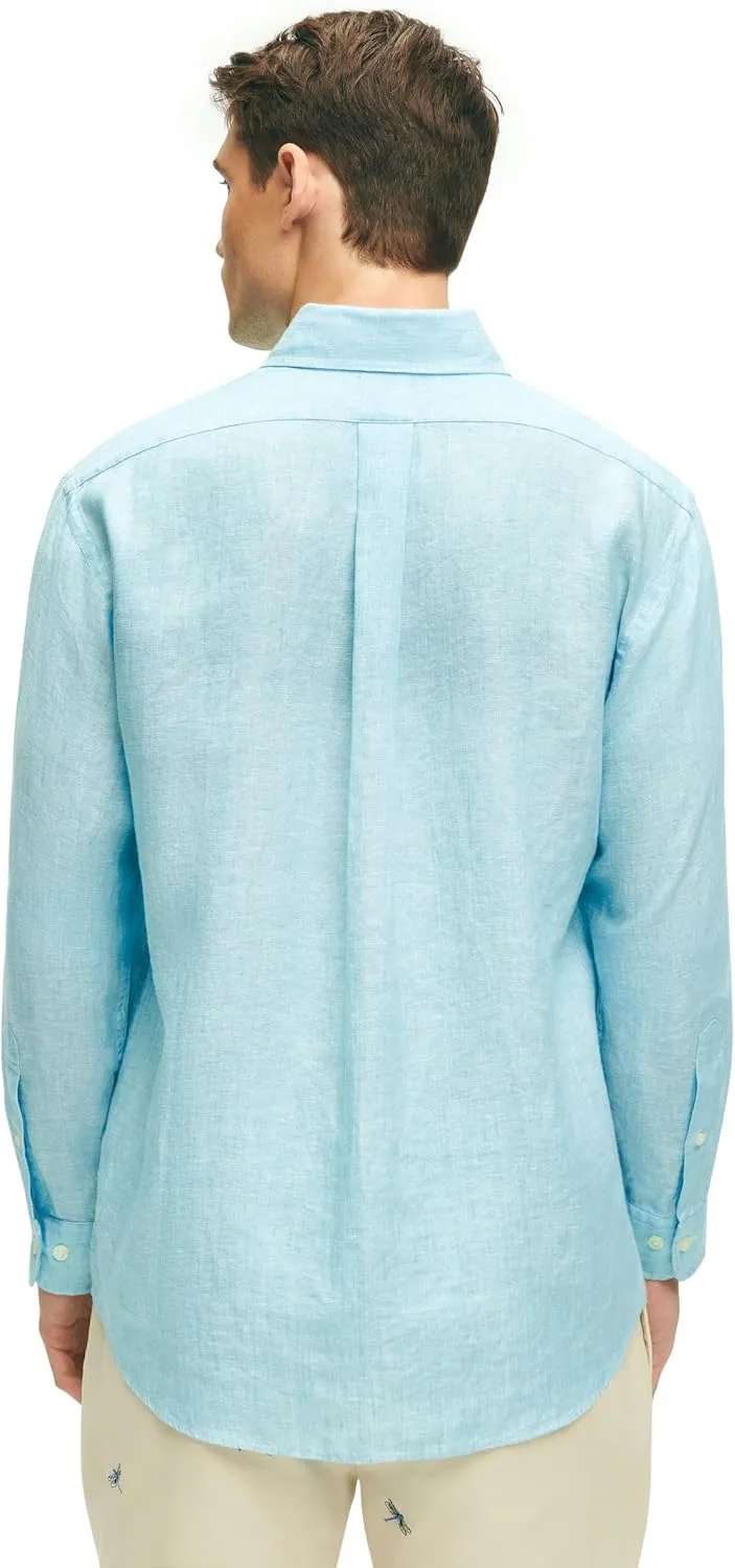 Brooks Brothers Men's Irish Linen Long Sleeve Sport Shirt