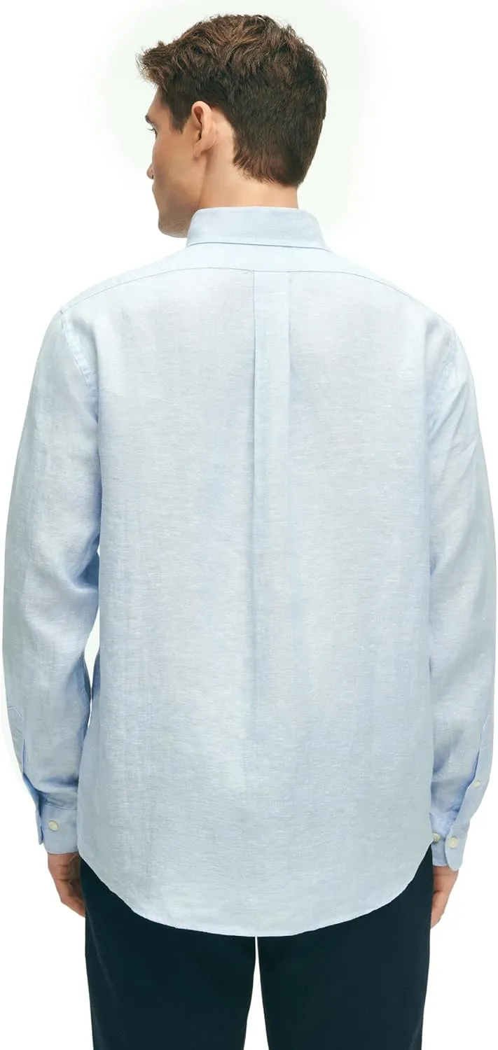 Brooks Brothers Men's Irish Linen Long Sleeve Sport Shirt