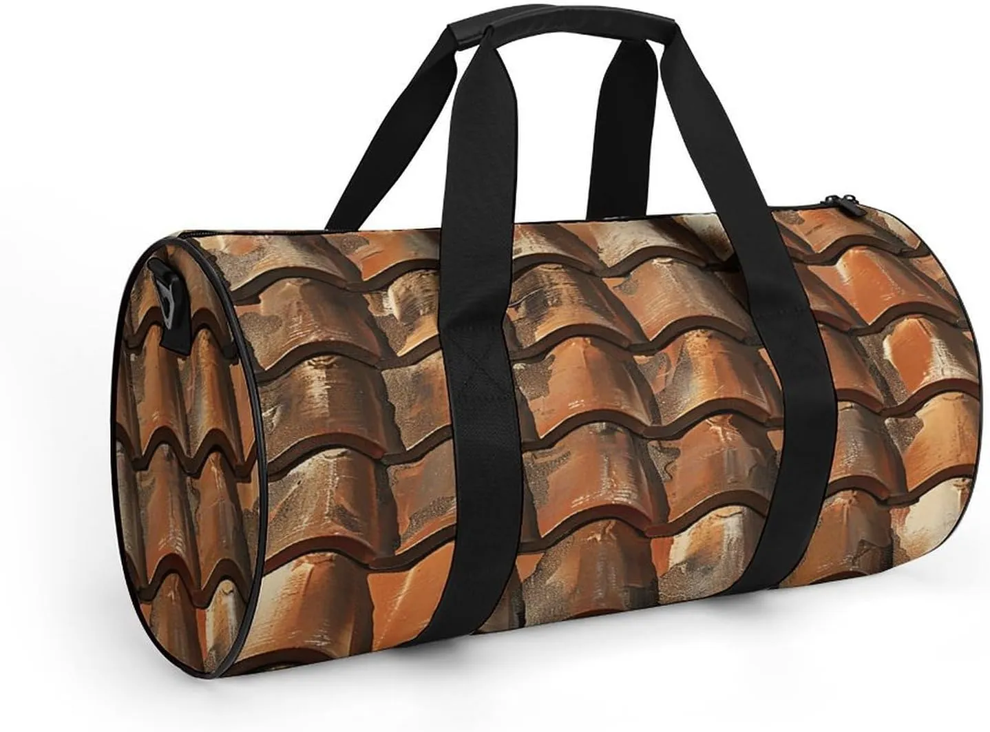 Brown Tile Roof Gym Bag Small Travel Duffle Bag with Compartment Carry On Weekender Bag for Women Men