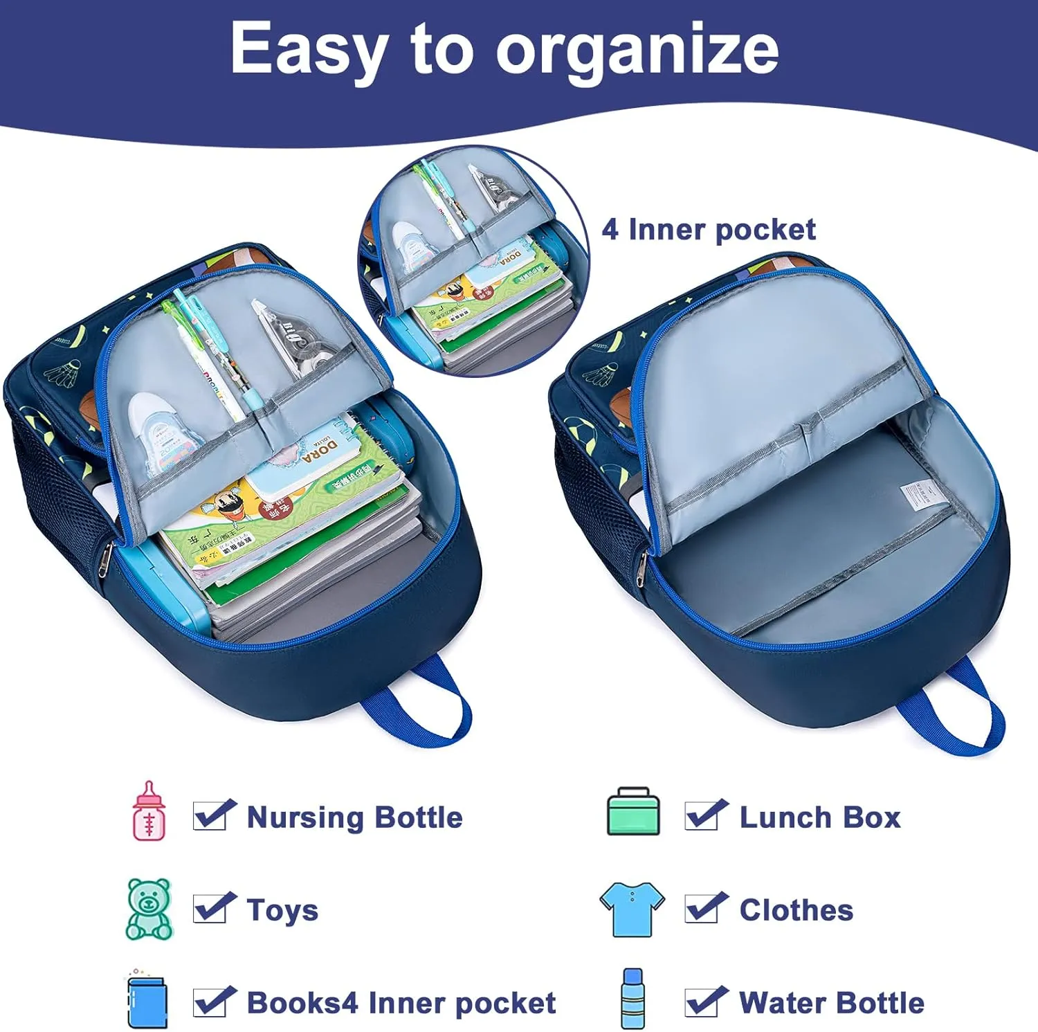 BTOOP Kids Backpack Boys Girls Soccer Toddler BookBag Preschool Kindergarten School Bag Nursery Small Daypack with Chest Strap