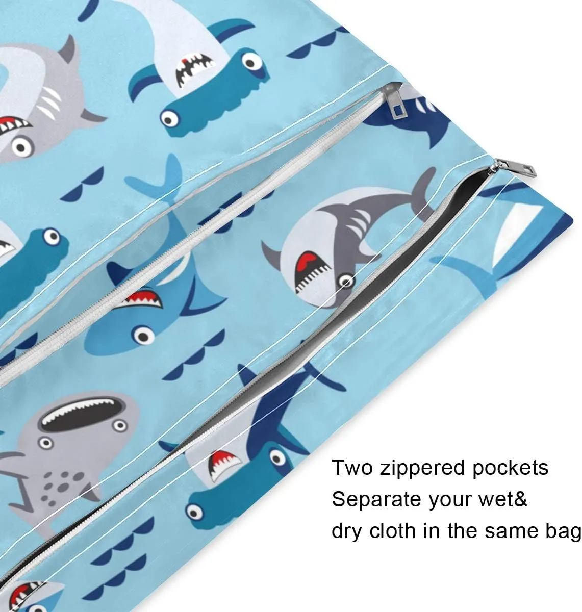 Cactus Plant Wet Dry Bag for Cloth Diaper&Swimsuit,Travel&Beach - Water Resistant Wet Bags - Perfect for Wet Clothes, Toiletries, 2 Pack