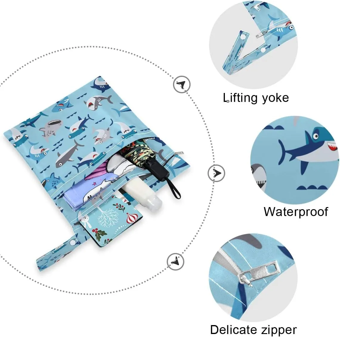 Cactus Plant Wet Dry Bag for Cloth Diaper&Swimsuit,Travel&Beach - Water Resistant Wet Bags - Perfect for Wet Clothes, Toiletries, 2 Pack