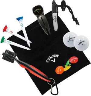Callaway On-Course Golf Accessories Gift Set with Golf Club Brush & Divot Repair Tool with Ball Marker,Black