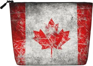 Canada Flag Print Makeup Bag Waterproof Travel Cosmetic Tote Zippered Pouch For Women Toiletry Bag