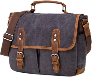 Canvas Crossbody Bag Unisex Retro Messenger Bag Fashion Waterproof Shoulder Satchel