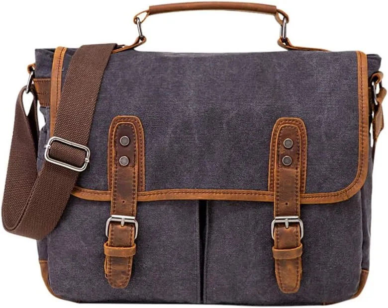 Canvas Crossbody Bag Unisex Retro Messenger Bag Fashion Waterproof Shoulder Satchel