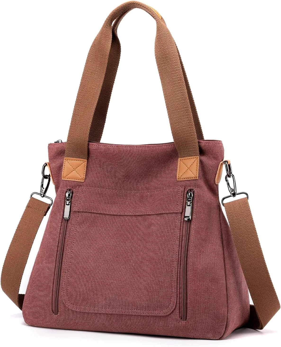 Canvas Crossbody Bags for Women Trendy Tote Purses Work Shoulder Multi-pocket Handbags