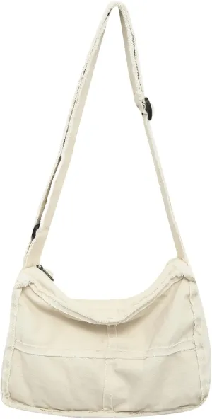 Canvas Hobo Crossbody Shoulder Tote Bag for Women and Men Casual Purse Messenger Bags Travel Work