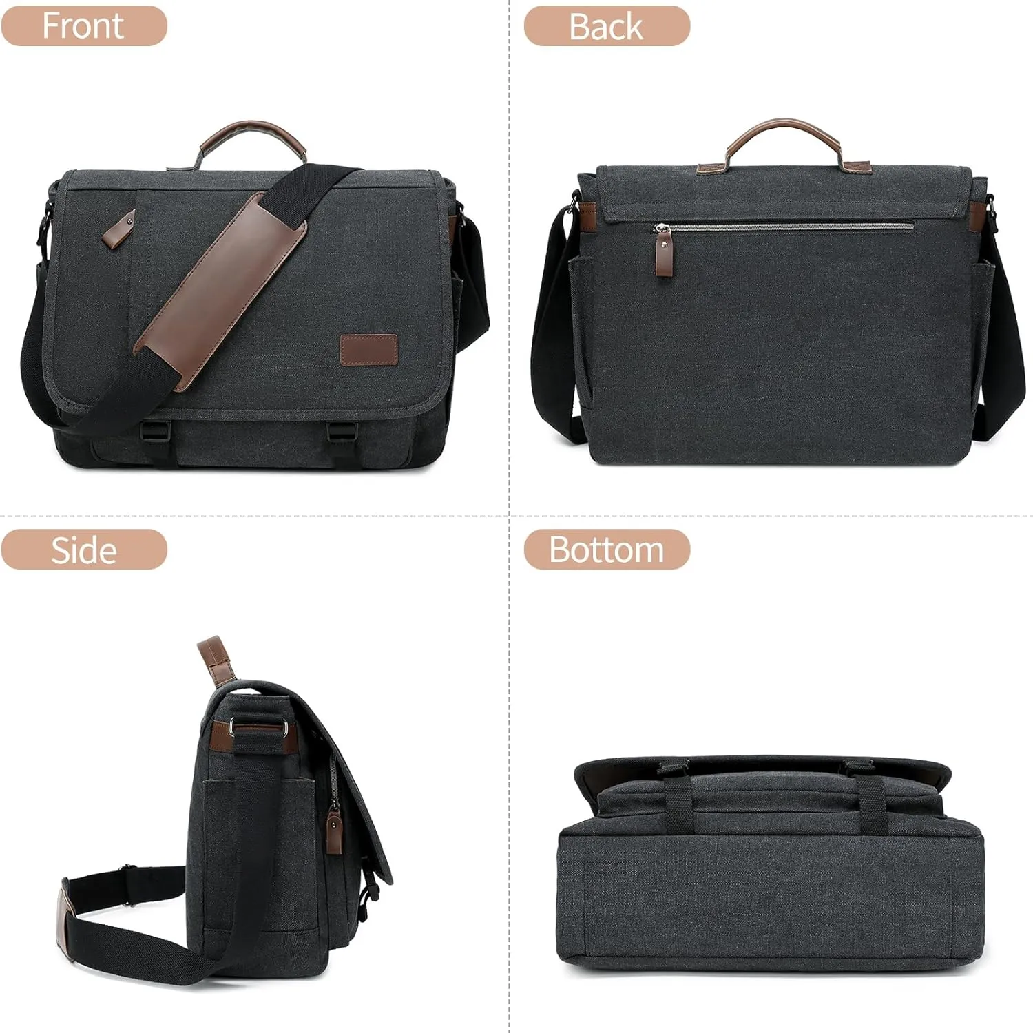 Canvas Messenger Bag for Men,Waterproof Business Bags for Men, Vintage Canvas Laptop Bag