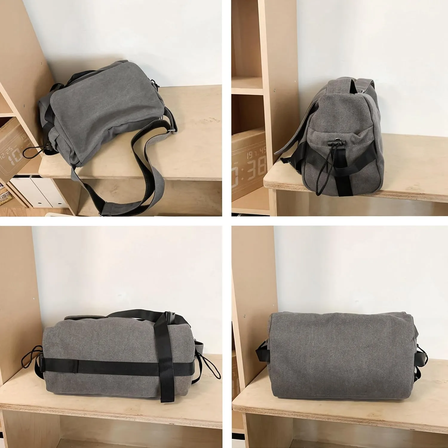 Canvas Messenger Bag Large Hobo Crossbody Bag Tote Bag for Women Man Large Size Shoulder Bag Purse Travel