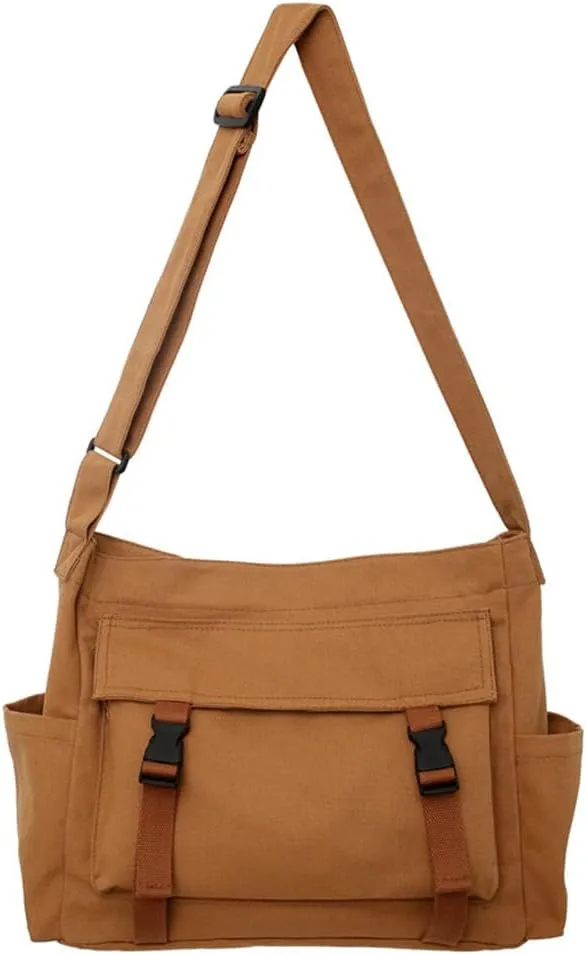 Canvas Messenger Bag Large Hobo Shoulder Crossbody Purses Casual Tote Bags for Women Travel Bag Multiple Pockets