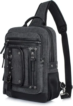 Canvas Messenger Bag Retro Sling Backpack Crossbody Satchel
