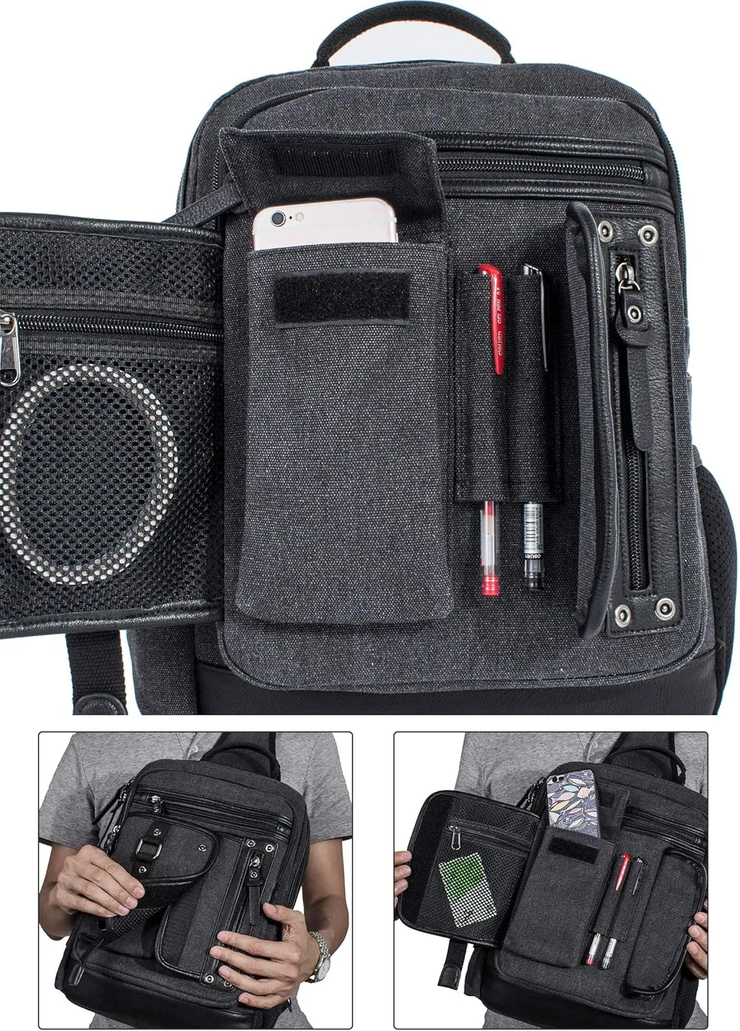 Canvas Messenger Bag Retro Sling Backpack Crossbody Satchel